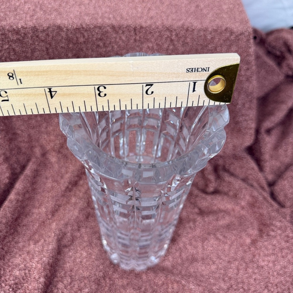 Vintage 1970s Cut Crystal Vase 10 1/4" Gusevskoy Crystal U.S.S.R. - Picture 4 of 8